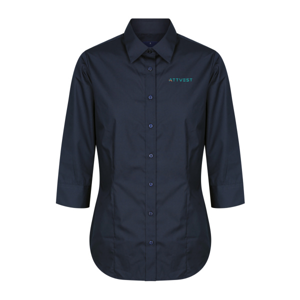 Attvest - Women's Premium Poplin Business Shirt - 3/4 Sleeve  Thumbnail